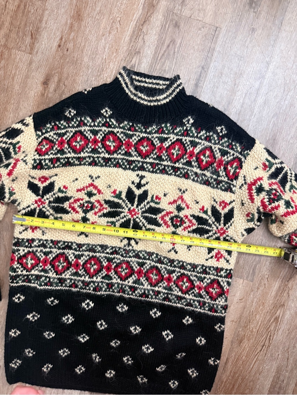 Vintage Croft & Barrow Fair Isle Nordic Mock Neck Sweater XL Wool Blend - Picture 5 of 14